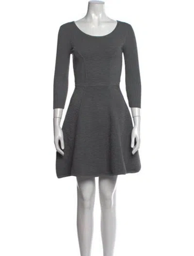 Pre-owned Milly Crew Neck Mini Dress In Grey