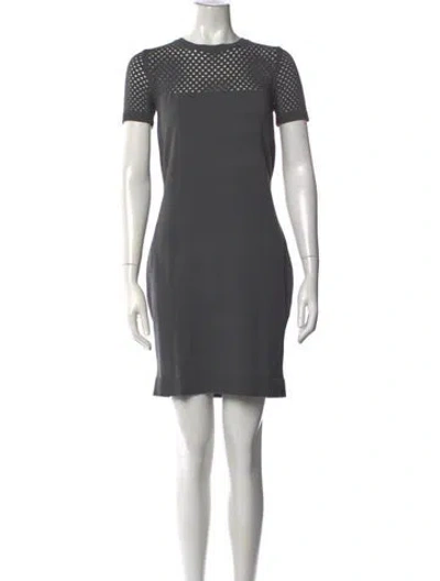 Pre-owned Milly Crew Neck Mini Dress In Grey