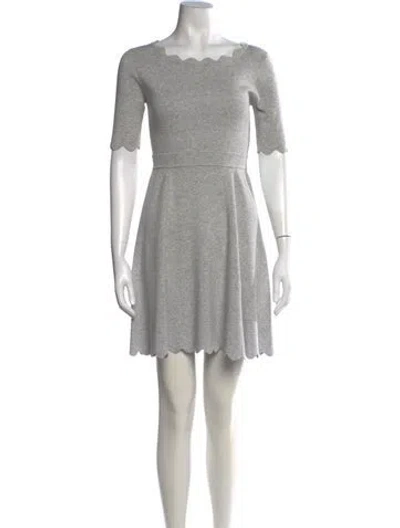 Pre-owned Milly Crew Neck Mini Dress In Grey