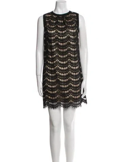 Pre-owned Milly Crew Neck Mini Dress In Multi