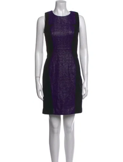 Pre-owned Milly Crew Neck Mini Dress In Multi