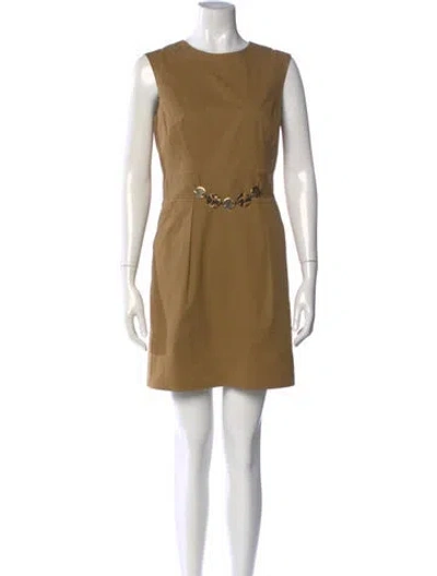 Pre-owned Milly Crew Neck Mini Dress In Neutral
