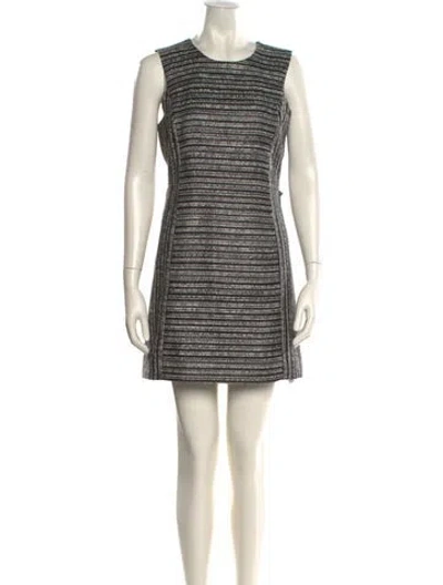 Pre-owned Milly Crew Neck Mini Dress In Neutral