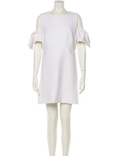 Pre-owned Milly Crew Neck Mini Dress In Neutral
