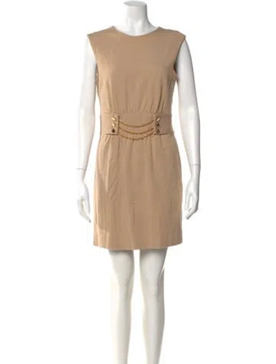 Pre-owned Milly Crew Neck Mini Dress In Neutral