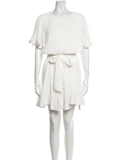 Pre-owned Milly Crew Neck Mini Dress In Neutrals