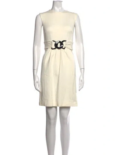 Pre-owned Milly Crew Neck Mini Dress In Neutrals