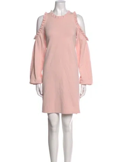 Pre-owned Milly Crew Neck Mini Dress In Pink