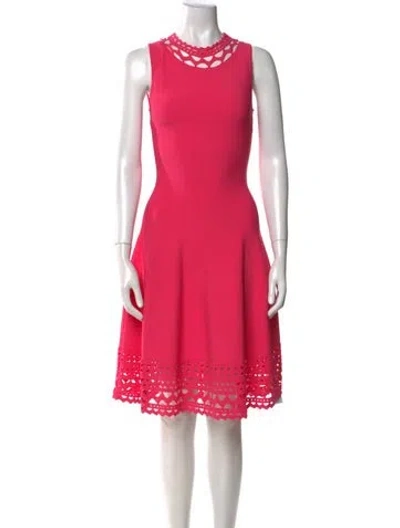 Pre-owned Milly Crew Neck Mini Dress In Pink