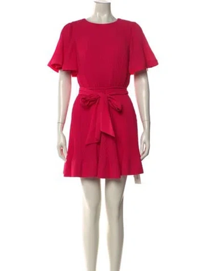 Pre-owned Milly Crew Neck Mini Dress In Pink