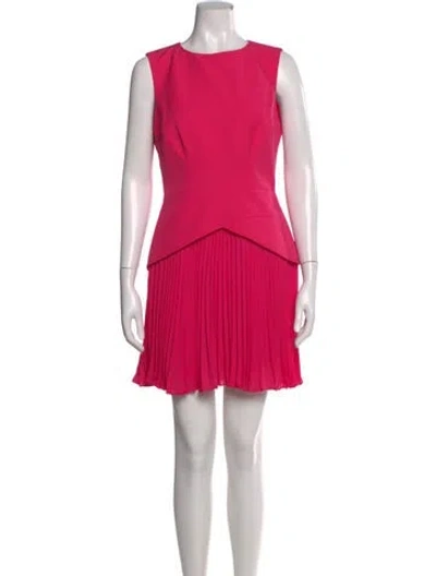 Pre-owned Milly Crew Neck Mini Dress In Pink