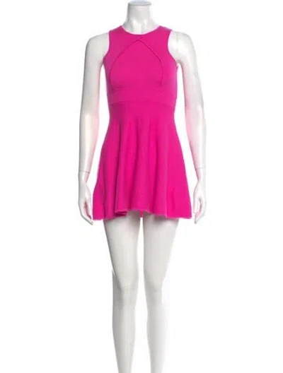 Pre-owned Milly Crew Neck Mini Dress In Pink