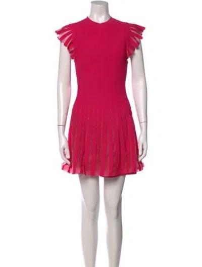 Pre-owned Milly Crew Neck Mini Dress In Pink