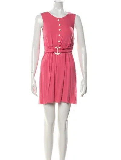 Pre-owned Milly Crew Neck Mini Dress In Pink