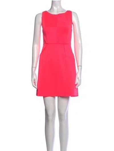 Pre-owned Milly Crew Neck Mini Dress In Pink