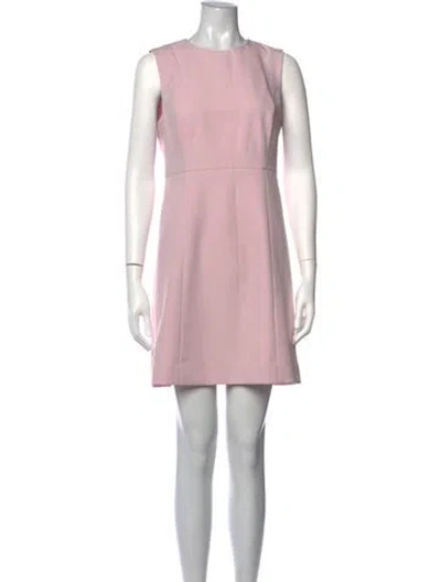 Pre-owned Milly Crew Neck Mini Dress In Pink