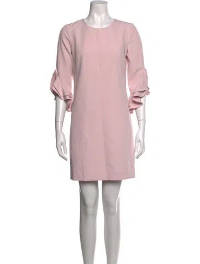 Pre-owned Milly Crew Neck Mini Dress In Pink