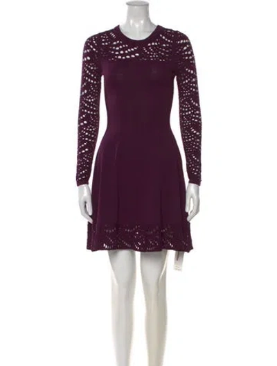Pre-owned Milly Crew Neck Mini Dress In Purple