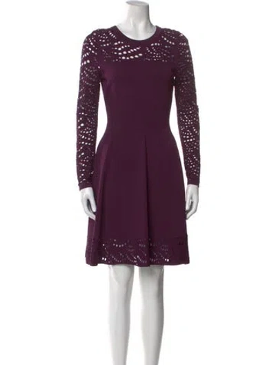 Pre-owned Milly Crew Neck Mini Dress In Purple
