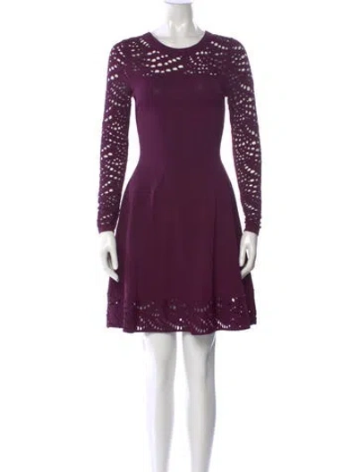Pre-owned Milly Crew Neck Mini Dress In Purple