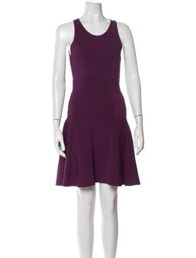Pre-owned Milly Crew Neck Mini Dress In Purple