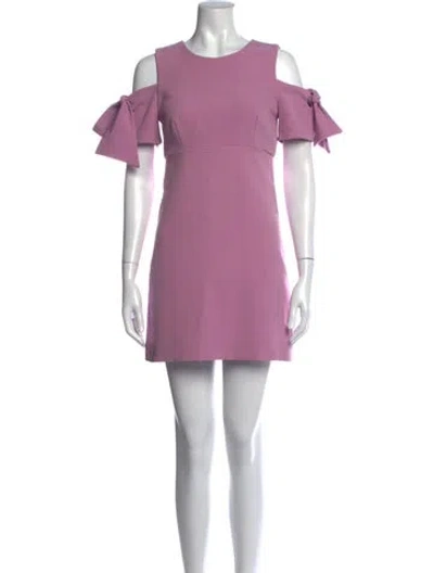 Pre-owned Milly Crew Neck Mini Dress In Purple