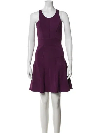Pre-owned Milly Crew Neck Mini Dress In Purple