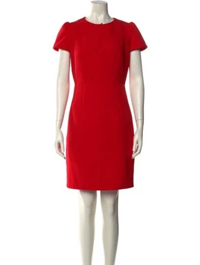Pre-owned Milly Crew Neck Mini Dress In Red