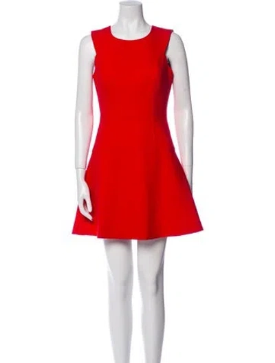 Pre-owned Milly Crew Neck Mini Dress In Red