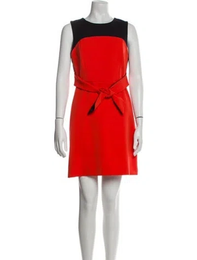 Pre-owned Milly Crew Neck Mini Dress In Red