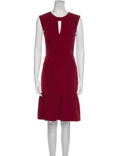 Pre-owned Milly Crew Neck Mini Dress In Red