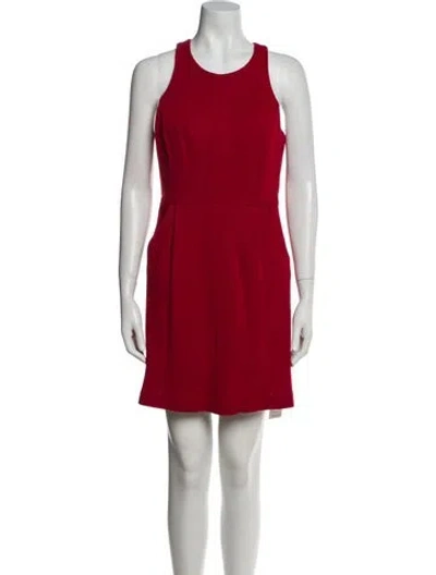 Pre-owned Milly Crew Neck Mini Dress In Red