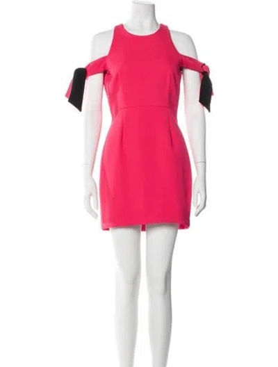 Pre-owned Milly Crew Neck Mini Dress In Red