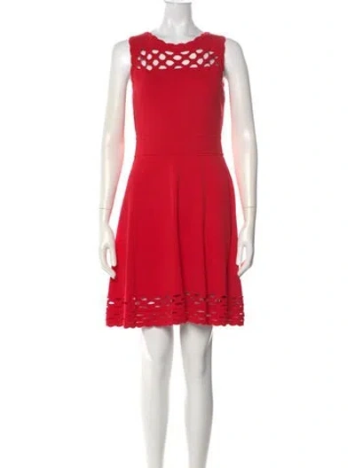 Pre-owned Milly Crew Neck Mini Dress In Red