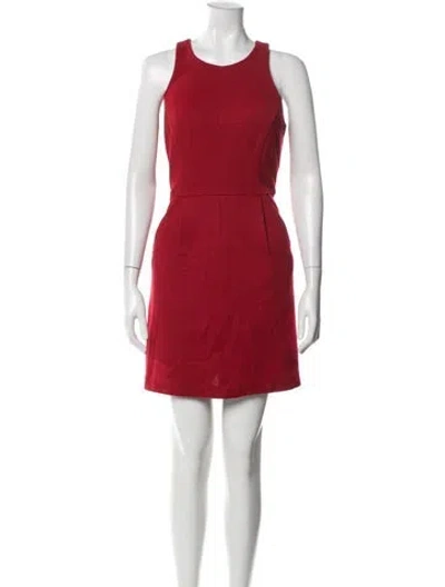 Pre-owned Milly Crew Neck Mini Dress In Red