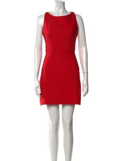 Pre-owned Milly Crew Neck Mini Dress In Red