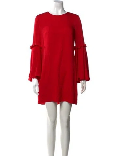 Pre-owned Milly Crew Neck Mini Dress In Red