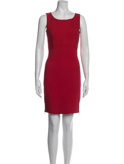 Pre-owned Milly Crew Neck Mini Dress In Red