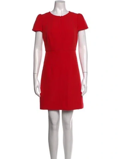 Pre-owned Milly Crew Neck Mini Dress In Red