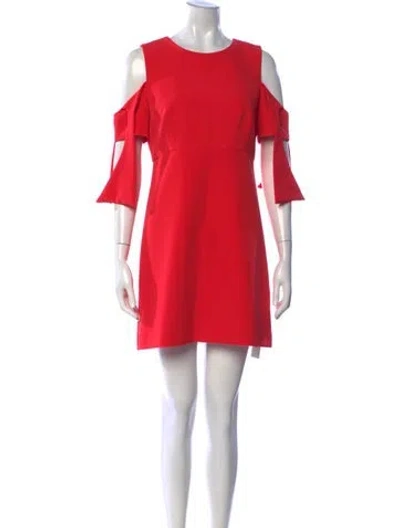 Pre-owned Milly Crew Neck Mini Dress In Red