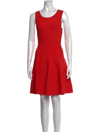 Pre-owned Milly Crew Neck Mini Dress In Red