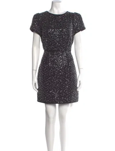 Pre-owned Milly Crew Neck Mini Dress W/ Tags In Black