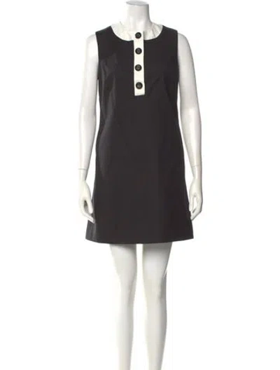 Pre-owned Milly Crew Neck Mini Dress W/ Tags In Black