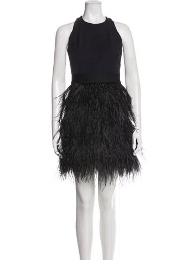 Pre-owned Milly Crew Neck Mini Dress W/ Tags In Black