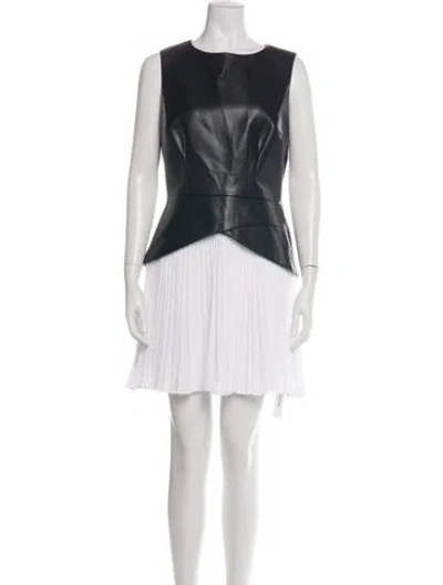 Pre-owned Milly Crew Neck Mini Dress W/ Tags In Black