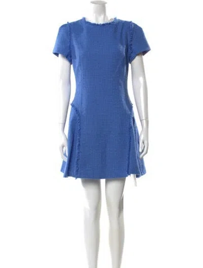 Pre-owned Milly Crew Neck Mini Dress W/ Tags In Blue