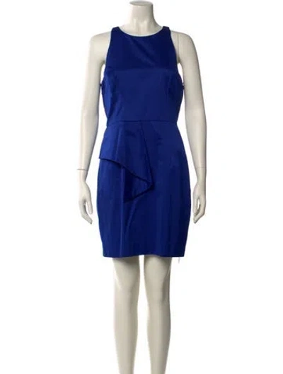 Pre-owned Milly Crew Neck Mini Dress W/ Tags In Blue