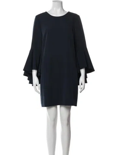 Pre-owned Milly Crew Neck Mini Dress W/ Tags In Blue