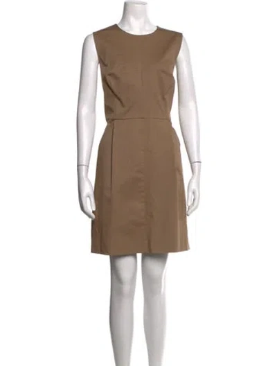 Pre-owned Milly Crew Neck Mini Dress W/ Tags In Brown
