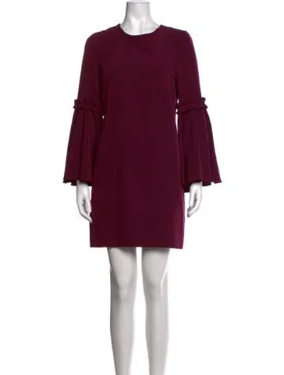 Pre-owned Milly Crew Neck Mini Dress W/ Tags In Burgundy